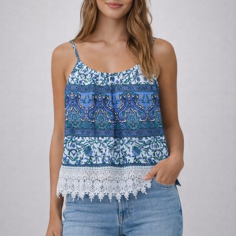 💙 PacSun {LA Hearts} High Neck Open Back Cami